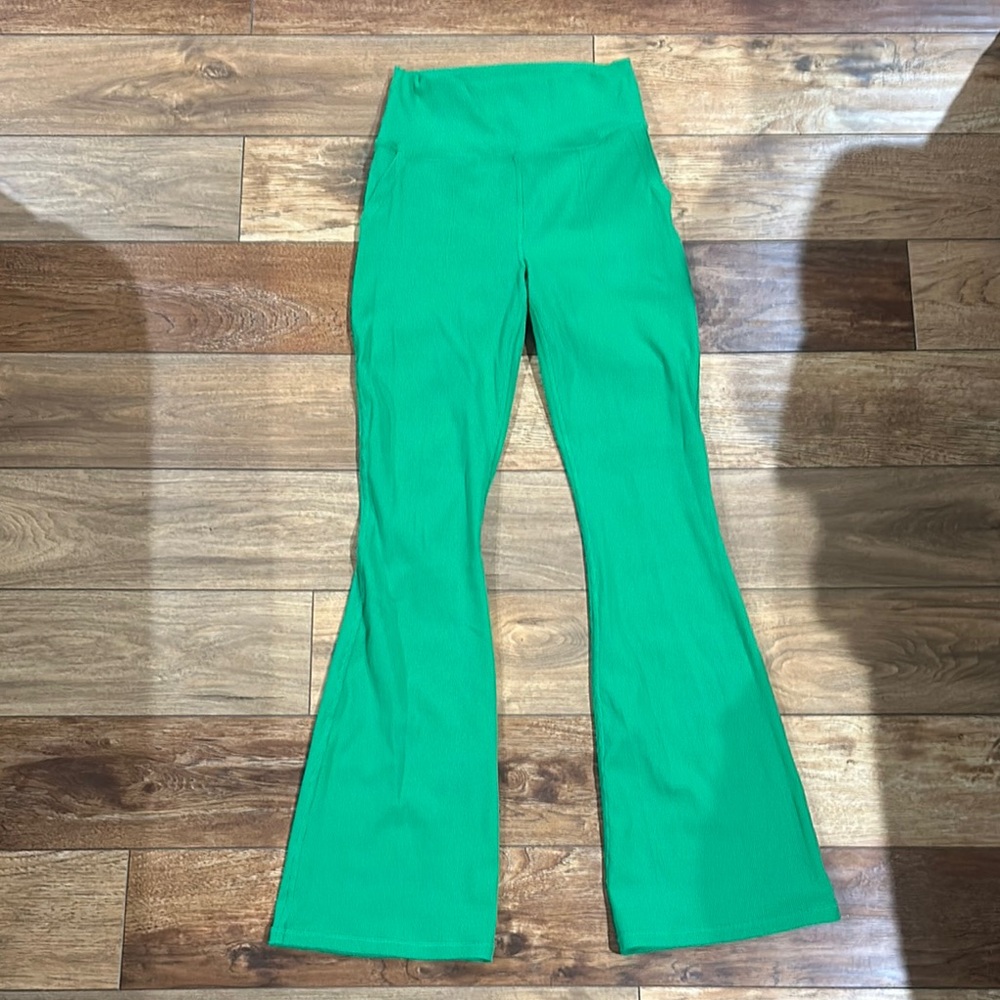 Aerie Green Flare Boot Cut Pants